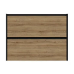 Tiger Reverse Meubelset 80 Cm Met 2 Lades Chalet Eik / Mat Zwart Inclusief Oval Wastafel Mat Zwart -Huishoudelijke Artikelen 123 1038