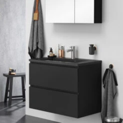 Tiger Badkamermeubelset Karlo 80cm Matzwart Met Zwarte Wastafel 16 Tiger Badkamermeubelset Karlo 80cm Matzwart Met Zwarte Wastafel -Huishoudelijke Artikelen 123 1095