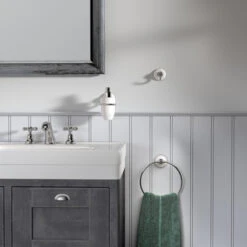 Tiger Ivy Beweegbare Handdoekring Chroom/wit -Huishoudelijke Artikelen 123 1268