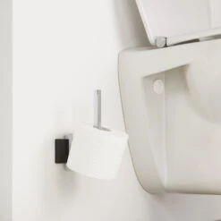 Tiger Reserverolhouder Zenna Hangend Chroom/Wengé -Huishoudelijke Artikelen 123 1272