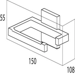 Tiger Toilethouder Zenna Chroom/Wengé -Huishoudelijke Artikelen 123 1372