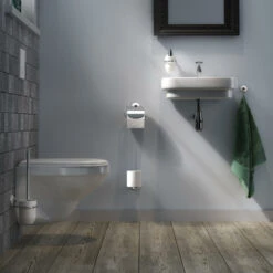 Tiger Wc-borstelset Ivy Chroom/wit -Huishoudelijke Artikelen 123 1386