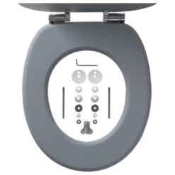 Tiger WC Bril Reno Grijs -Huishoudelijke Artikelen 123 1491