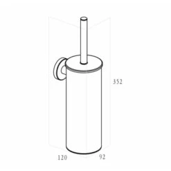 Marho Toiletborstelhouder Luxor Gun Metal -Huishoudelijke Artikelen 123 1500