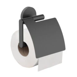 Marho Toiletrolhouder Luxor Met Klep Gun Metal -Huishoudelijke Artikelen 123 1504