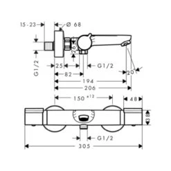Hansgrohe Thermostatische Badkraan Versostat2 Chroom 15 Cm 7 Hansgrohe Thermostatische Badkraan Versostat2 Chroom 15 Cm -Huishoudelijke Artikelen 123 1513