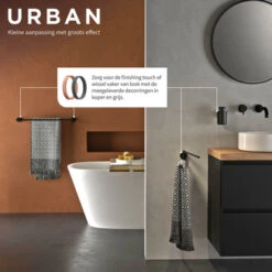 Tiger Handdoekhouder Urban Dubbel Zwart -Huishoudelijke Artikelen 123 1539