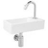Atlantic Fonteinset Henry Rechts Wit Keramiek Chroom 36x18x9 Cm -Huishoudelijke Artikelen 123 1589