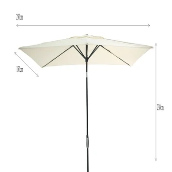 Balkonparasol Off White 150x250 Cm 4 Balkonparasol Off White 150x250 Cm - Afbeelding 2