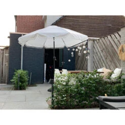 Parasol Marrakesh Wit Ø250 Cm -Huishoudelijke Artikelen 123 479