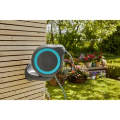 Gardena Wandslangenbox Roll-up 20 Meter Grijs Blauw -Huishoudelijke Artikelen 123 564