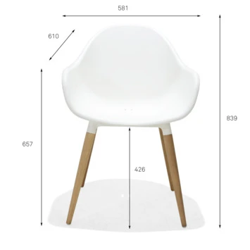 Stoel Odense Wit 4 Stoel Odense Wit - Afbeelding 2