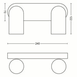 Philips Opbouwspot MyLiving Pongee LED Wit 2 X 5.5W -Huishoudelijke Artikelen 123 826