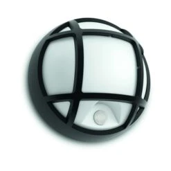 Philips Buitenlamp Eagle Met Bewegingssensor Met Raster Zwart LED 3.5W -Huishoudelijke Artikelen 123 889