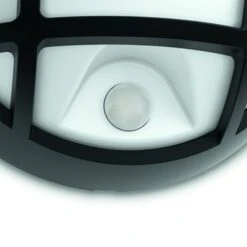 Philips Buitenlamp Eagle Met Bewegingssensor Met Raster Zwart LED 3.5W -Huishoudelijke Artikelen 123 890