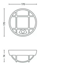 Philips Buitenlamp Eagle Met Bewegingssensor Met Raster Zwart LED 3.5W -Huishoudelijke Artikelen 123 891