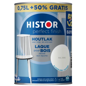 Histor Perfect Finish Houtlak RAL 9016 Zijdeglans 750 Ml + 50% 4 Histor Perfect Finish Houtlak RAL 9016 Zijdeglans 750 Ml + 50% - Afbeelding 2