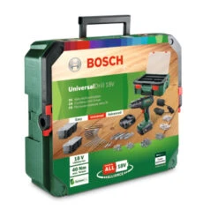 Bosch 18V Accuboormachine UniversalDrill Systeembox Met 241 Accessoires (incl. 2 Accu's 1.5Ah + Lader) -Huishoudelijke Artikelen 123 94