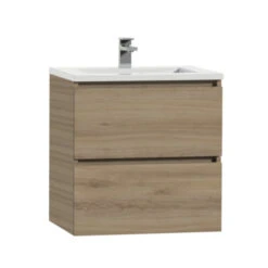 Tiger Karlo Badkamermeubel 60 Cm Chalet Eiken Met Wastafel Hoogglans Wit -Huishoudelijke Artikelen 123 982